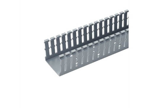 Product image for Panduit F1.5X4LG6 Narrow Slotted Wiring Duct, PVC, 1.5" x 4" x 6ft, Light Gray
