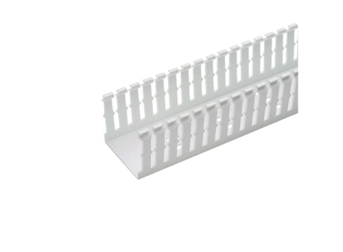 Product image for Panduit F1X1WH6 Narrow Slotted Wiring Duct, PVC, 1" x 1" x 6ft, White